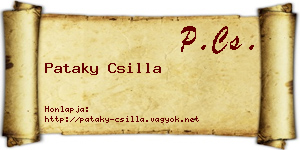 Pataky Csilla névjegykártya